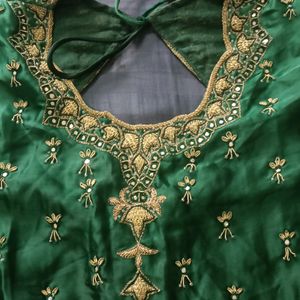 Bottle Green Zardozi Ombre Lehnga