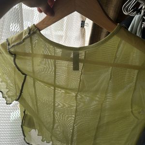 Sheer Green Hnm Top