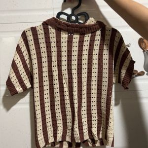 Brown Crochet Shirt🤎🐻