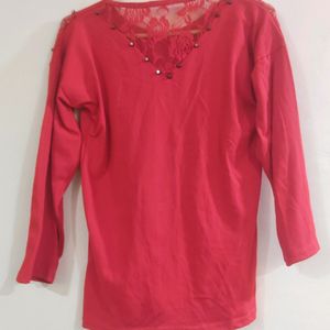 Red Full sleeve Tshirt