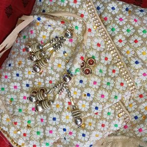 Hand Stitched BLOUSE golden With Multicolour Desig