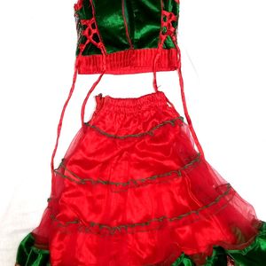 Red & Green Colored Beautiful Lehenga For Kids ♥️