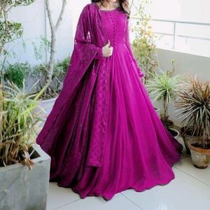 BEAUTIFUL PURPLE COLOUR GOWN WITH DUPATTA COMBO