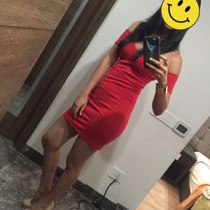 Forever 21 Fiery Hot Off Shoulder Party Dress