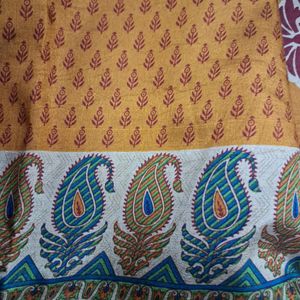 Mustard Polysilk Saree