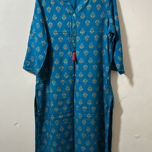 Blue Printed Avaasa Kurtha