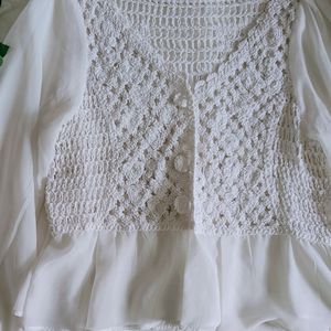 Korean Chiffon Crochet Top