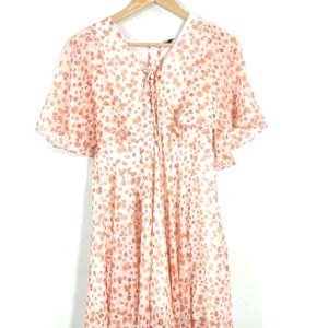 Rio Peach Printed V Neck Western Dress (Women's)