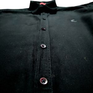 CLOCK Pure Black Semi-Formal Shirt