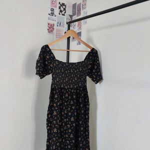 Ribbed Floral Dress