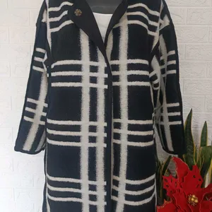 Imported Checkered Overcoat