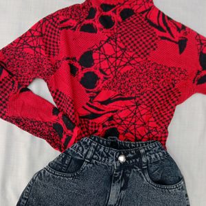 New Red Black Pinterest Sweater