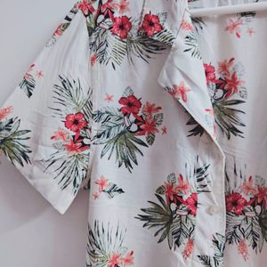 Loose Sleeves Floral Shirt