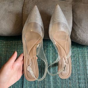 CLEAR SILVER HEELS- ZARA