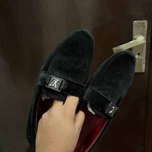 Black Suede LV Loafers Shoes For Men