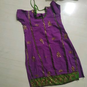 Violet And Green Suit / Churidhar set