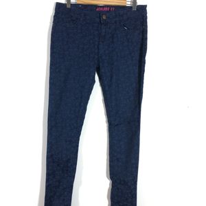 Blue Printed Jeans(Women’s)