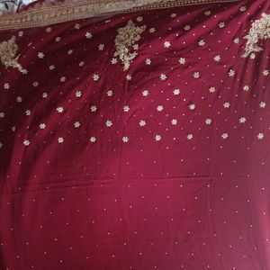 Maroon Georgette Saree