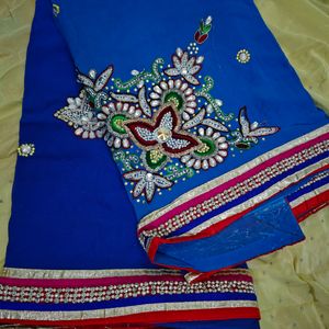 Heavy Work Saree For Diwali Or Wedding