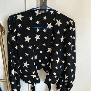 A Starry Wrap Crop Top