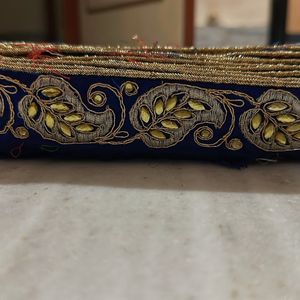 Royal Blue Kundan Lace