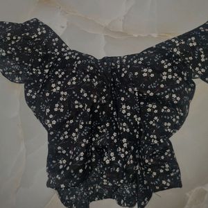 cute floral padded crop top