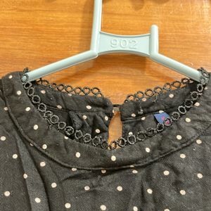 Kraus Black Polka Dot Top Formal Wear