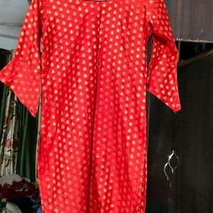 Ladies Suits Red Banarsi