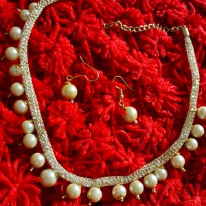 Ethnic Traditional And Fency White Pearl Necklace