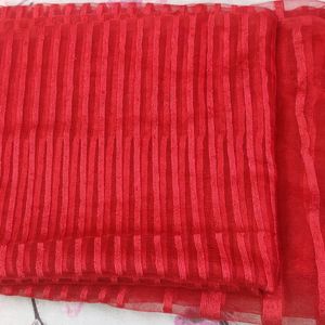 Red Striped Women Dupatta