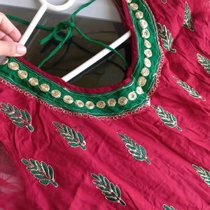 NEW MAROON EMBROIDERY KURTA