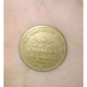 5rs Coin 👛100 Years of Civil Aviation in India