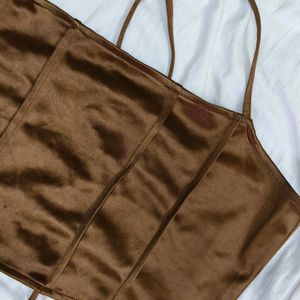 H&M Inspired Brown Satin top