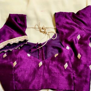 Heavy Wine🍷color Saree & Blouse For Wedding