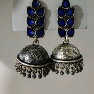 Rangriti Silver Jhumkas