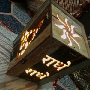 Wooden Lightning Lamp Show Piece