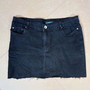 Black Denim Mini Skirt