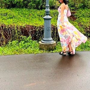 A Long Floral Dress