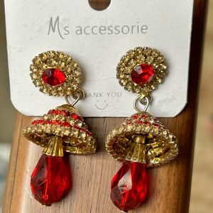 Red And Gold Jhumka