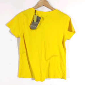 Yellow Plain Casual Top (Women)