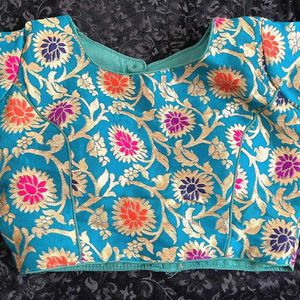 Green Brocade Flower Design Stitched Blouse