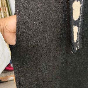 Dark Black Wool Tie Pattern New Kurti With Tag