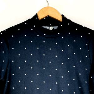 Navy Blue Polka Dot Top (Women)