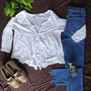 white chikankari shirt