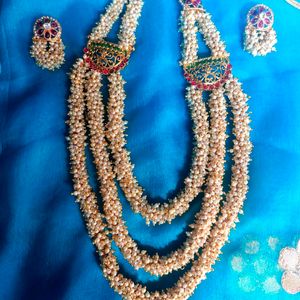 Zaveri Pearls 3 Layers Moti Nacklace Set