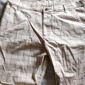 Cream Checked Print Pant (Mens)