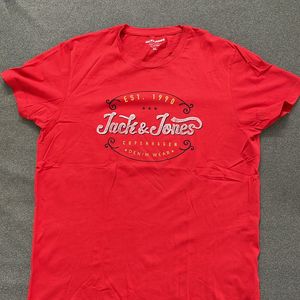 This is a Jack & Jones Casual Tshirt In Red.