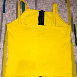 Sleevless Hot Yellow Top