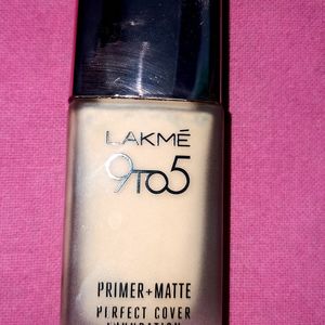 Lakme 9 to5 PRIMER +MATTE PERFECT COVER FOUNDATION ONLY ONE TIME USED