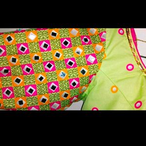 Women Lehenga Choli Mirror Work